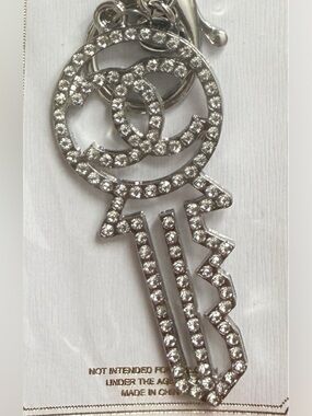 Fashion Silver Crystal Key Charm Keychain/Bag Charm